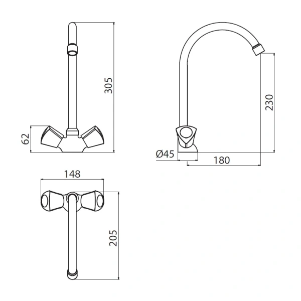 смеситель для кухни damixa object hfon00000