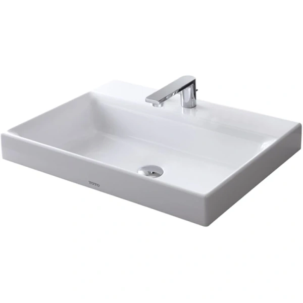 раковина toto mh lw1617c полувстраиваемая, с 1 отв., без перелива, cefiontect, 70x46x16.7 см, белая