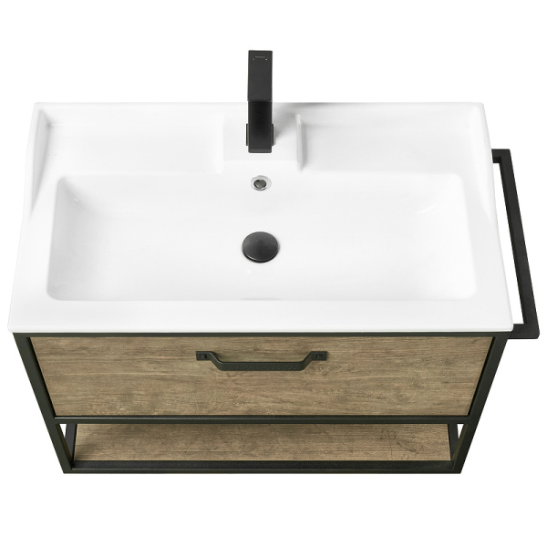 тумба под раковину aquaton лофт фабрик 80 1a242401ltdy0 подвесная дуб кантри