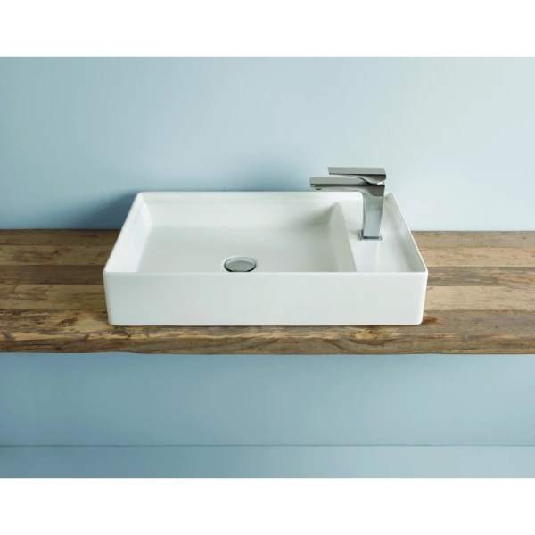 раковина накладная 60 см artceram scalino scl003 05 00, белая матовый.