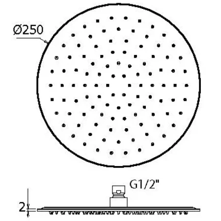 верхний душ plumberia selection sat3174cr 250 мм, хром