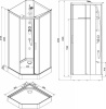 душевая дверь для кабины aquanet passion p 2.0 №1/4 263879 профиль серебро стекло прозрачное