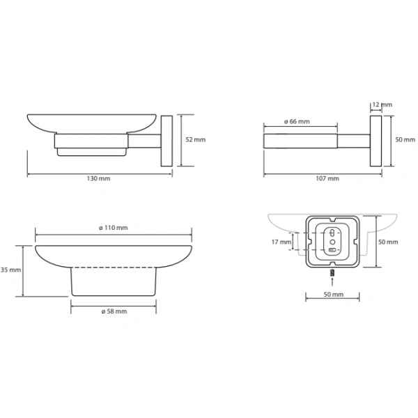 Мыльница Bemeta TASI 154108022 хром