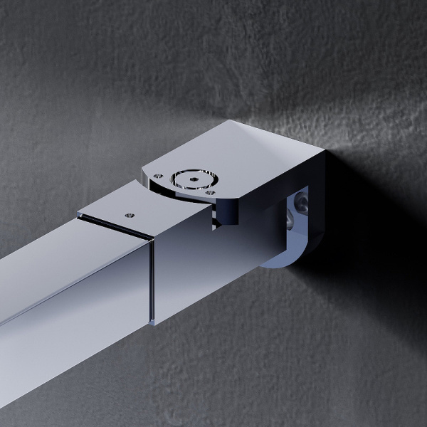 душевая перегородка 120x200 am.pm func w84wi-120-f1-mte прозрачное стекло, профиль хром