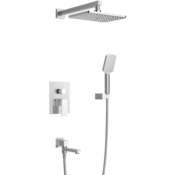 душевой комплект cezares slider slider-vdset-01 270x200 мм, со смесителем, хром