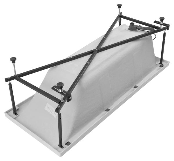 акриловая ванна aquanet bright 170х75 см, 00233141, с каркасом, цвет белый