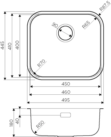 мойка кухонная omoikiri omi 49-u-in нержавеющая сталь