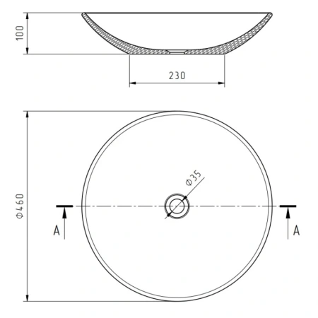 раковина migliore arena 31562 накладная, ø46 см, цвет золото/белый матовый