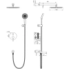 душевой комплект wonzon & woghand stick ww-88939017-bgm 300 мм, со смесителем, темный графит матовый