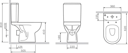унитаз-компакт напольный am.pm gem c908607sc