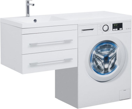 раковина aquanet нота 120 l new нф-00014449 / 00239565 над стиральной машиной, крыло справа, 120x48.2 см, белая