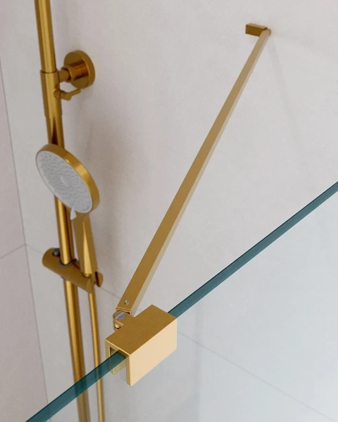 душевой уголок cezares slider slider-ah-1-90-100/110-c-boro 100-110x89,5 см, профиль золотой матовый, стекло прозрачное