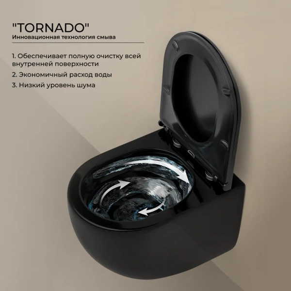 подвесной унитаз ceramicanova союз (union) безободковый, смыв торнадо cn4009tmb