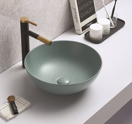 раковина в ванную накладная ceramalux 41 см 104mlg-6 зеленая