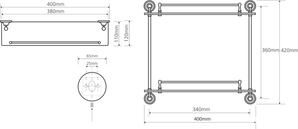 Полка стеклянная Bemeta Retro 144202128