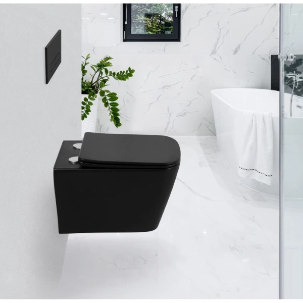 унитаз подвесной belbagno ardente-c bb3202chr-mb безободковый, без сиденья, черный матовый