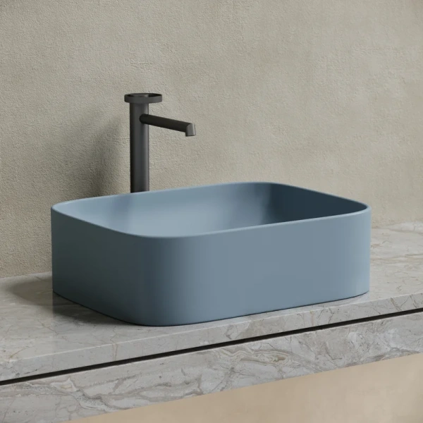 раковина ceramicanova element cn6052mhl накладная, 50.5x38 см, серо-голубая матовая