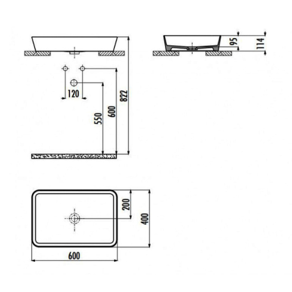 раковина-чаша creavit loop 60 lp060-00cb00e-0000, белая