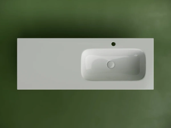 мебельная раковина ceramicanova grace прямоугольная 121см с чашей справа и отверстием под смеситель cn7021