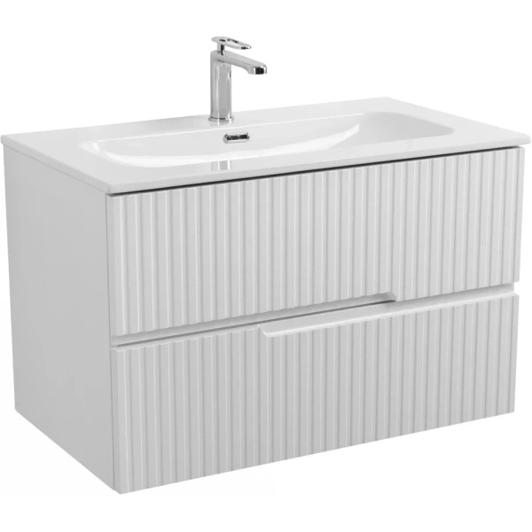 тумба под раковину cezares duet-n 80 duet-n-800-2c-so-bl подвесная bianco lucido