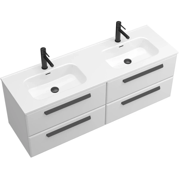 тумба под раковину cezares eco-cer-n 140 eco-cer-n-1400-4c-so-2-bl подвесная bianco lucido без ручек