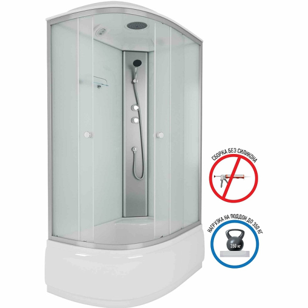 душевая кабина niagara eco 120x80 r e120/80/40r/mt без гидромассажа