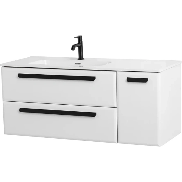 тумба под раковину cezares eco eco-cer-n-1200-2c-1a-so-bl-l 120 см l, подвесная, bianco lucido