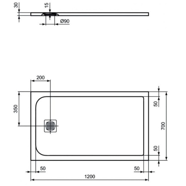 душевой поддон 120×70 см ideal standard ultraflat s k8221fv черный