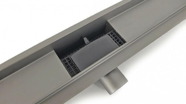 душевой лоток esbano meta 70 m-rain-70gm estrmetrain70gm с решеткой оружейная сталь