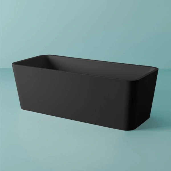 ванна из материала livingtec artceram square 180х80 см acw004 17 черная матовая