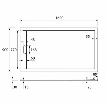 душевой поддон из искусственного камня cezares tray as 160x90 tray-as-ah-160/90-30-w белый