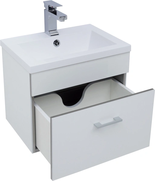 тумба под раковину aquanet верона 50 подвесная, белая, 00207765