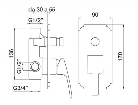 смеситель для душа cezares olimp vdim-l olimp-vdim-03/24-l золото 24 карат