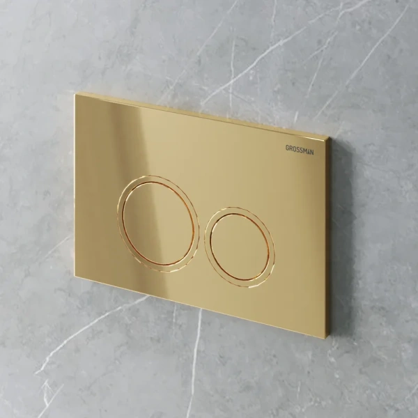 клавиша для инсталляции grossman galaxy 700.k31.01.300.300 для унитаза, пластик, золото глянцевое