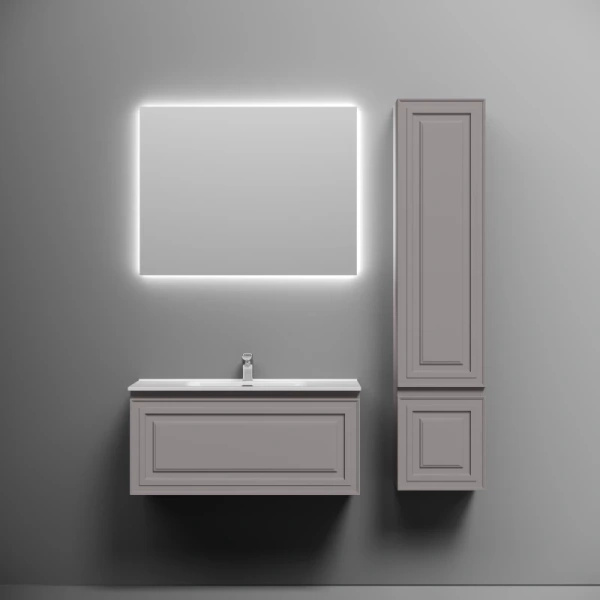 тумба под раковину sancos very vr90sm 89 см, подвесная, серый матовый