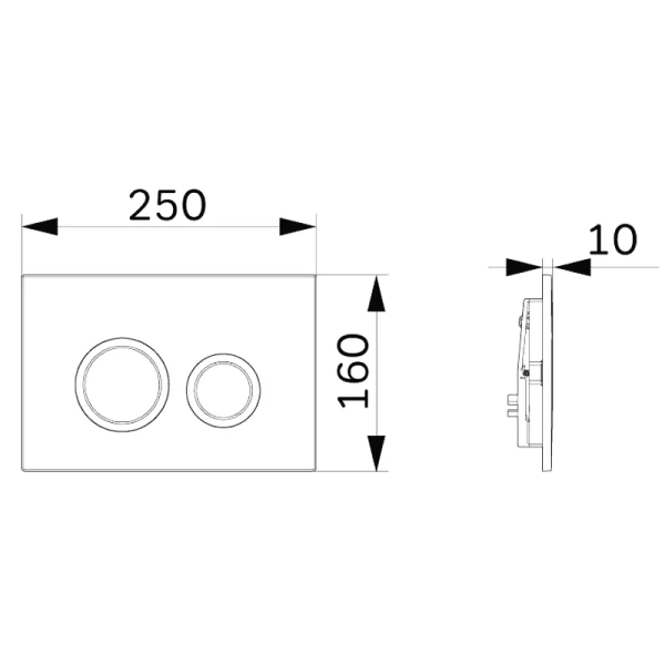 кнопка смыва для инсталляции am.pm ergofit l i110151 для унитаза, абс-пластик, цвет глянцевый хром
