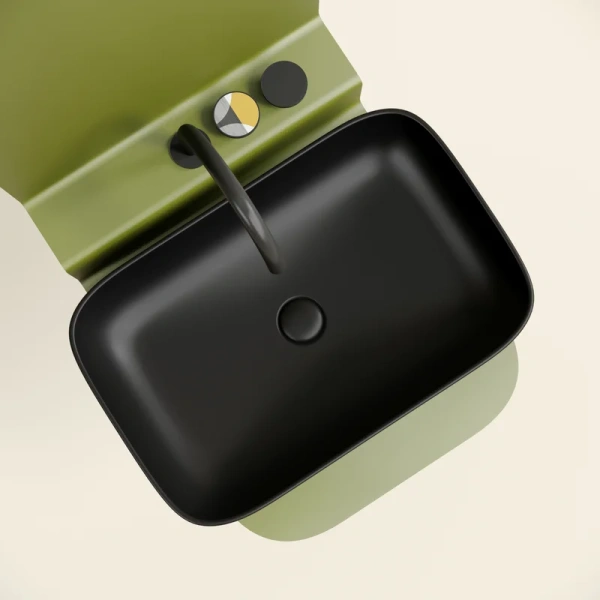 раковина ceramicanova element cn6053mb накладная, 60.5x38 см, черная матовая