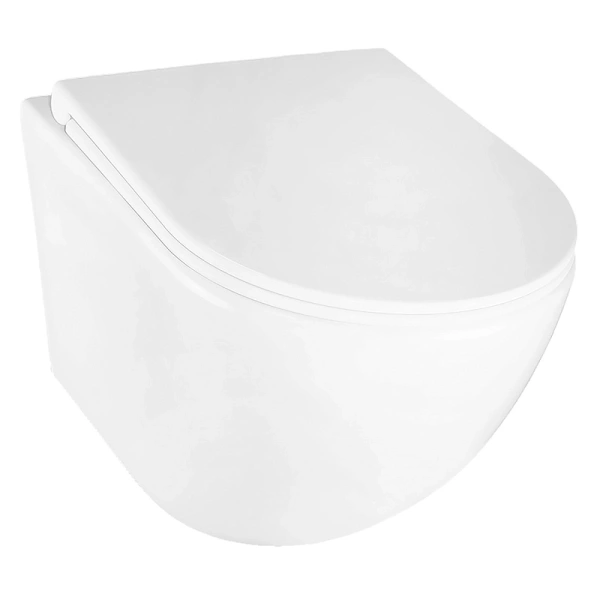 унитаз azario bonelle az-2801e подвесной, безободковый, с сиденьем микролифт, слив "торнадо", 49x34.5x35 см, белый