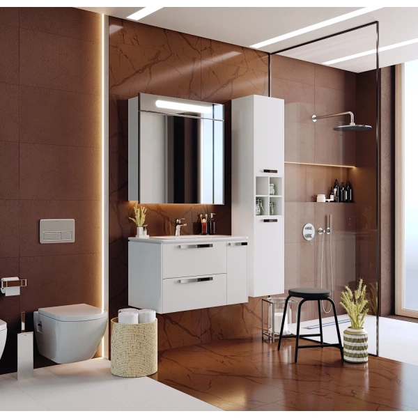 тумба с раковиной белый глянец 80 см roca lago 857296806 + 32799c000 тумба с раковиной белый глянец 80 см roca lago 857296806 + 32799c000