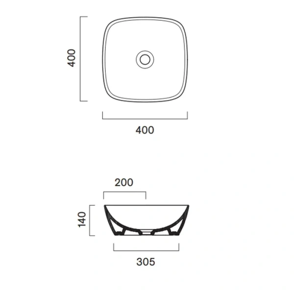 раковина catalano alvea 140apgrlxno накладная, без отв., 40x40см, черный/золото