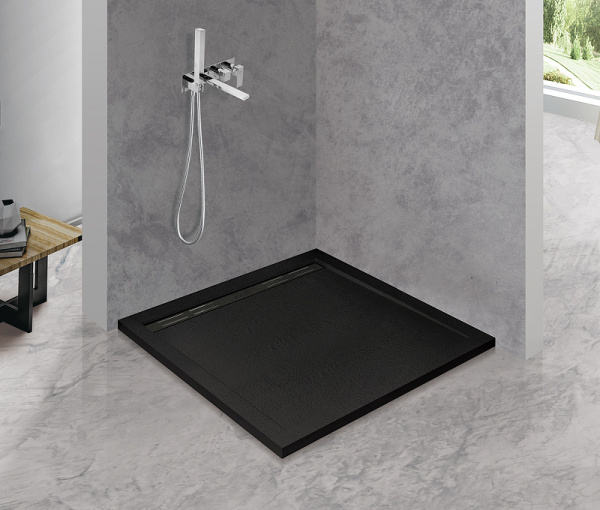 душевой поддон из искусственного камня cezares tray as 100х100 tray-as-a-100-30-nero черный матовый