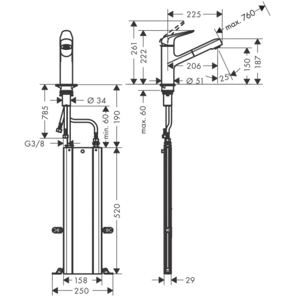 смеситель для кухни hansgrohe focus m42 71829000