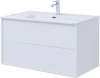 тумба под раковину aquanet lino 100 (flat) подвесная, белый глянец, 00287544