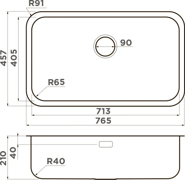 мойка кухонная omoikiri omi 76-u/i-in нержавеющая сталь