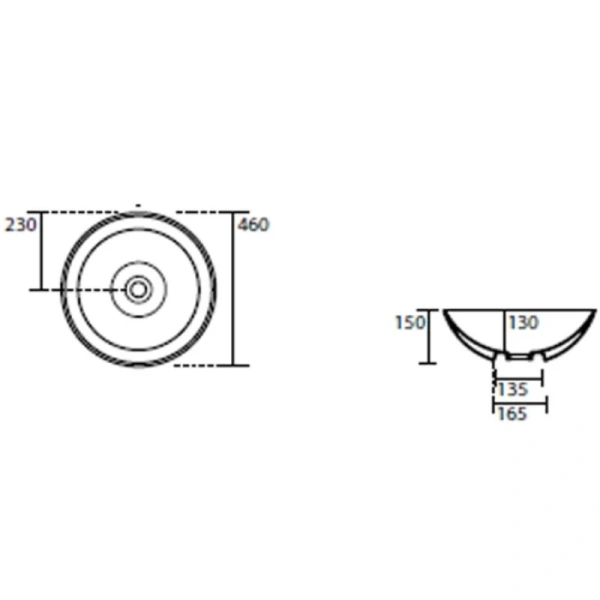 раковина в ванную накладная kerasan ciotola 430301 ø46 см, белая