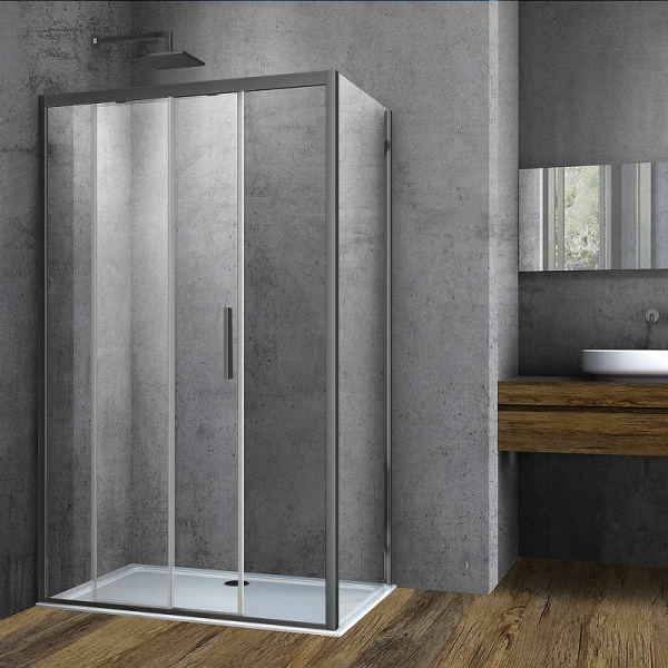 душевой уголок vincea soft 110x90 vsr-3so9011clgm профиль вороненая сталь, стекло прозрачное