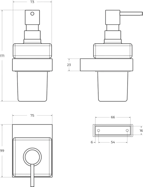 Дозатор для мыла Cezares Slider SLIDER-SOIS-V-GM 200 мл, настенный, оружейная сталь
