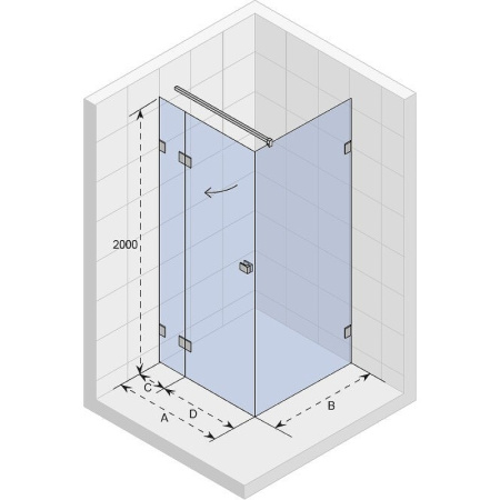 душевой уголок riho sz scandic nxt х203 137х87 p g001070120 (gx09024c2) профиль хром, стекло прозрачное