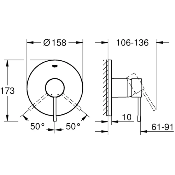 смеситель для душа grohe essence 24057001