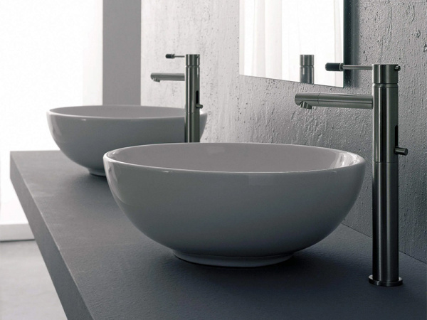 раковина scarabeo thin 8009 накладная, круглая, ø39.5 см, белая